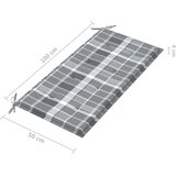  Klupa sa sivim kariranim jastukom 112 cm od tikovine | shoptok.hr
