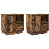  Noćni ormar s ladicama 2 pcs Dimljeni hrast 50 x 34,5 x 50 cm. | shoptok.hr