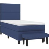 vidaXL Box spring postelja z vzmetnico moder 90x200 cm blago | Shoptok.si