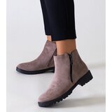 Gemre Brown ankle boots with metallic inserts eco-suede Branda | shoptok.hr