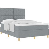 Box Postelja z vzmetnico z vzmetnico Svetlo siva 140 x 200 cm blago, (5000126015) | Shoptok.si