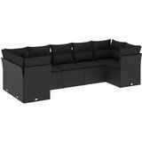  7-dijelni set vrtnih sofa od poliratana s jastucima crni Crna 289 x 124 x 69 cm | shoptok.hr