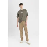 Defacto Cargo Fit Straight Leg Gabardine Trousers