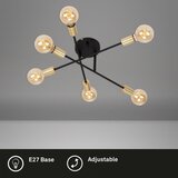 BRILONER 3868-065 - led plafonski luster crni čelik 6xE27/60W/230V | Eponuda.com