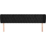  Vzglavje z ušesi črno 183x23x78/88 cm žamet, (20793604) | Shoptok.si
