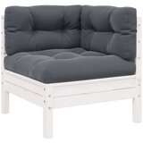  Kutna vrtna sofa s jastucima bijela od masivne borovine | shoptok.hr