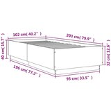 vidaXL Posteljni okvir črn 100x200 cm inženirski les | Shoptok.si