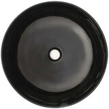 vidaXL Keramični umivalnik okrogel črne barve 41,5x13,5 cm | Shoptok.si