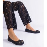 Gemre Black ballerinas decorated with a little flower America | shoptok.hr