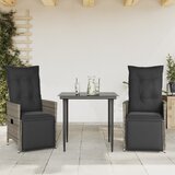Maison Chic Nastavljivi vrtni stoli - Stol za vrt 2 kosa z blazinami siv poli ratan JS99, (21878818) | Shoptok.si