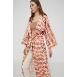 Answear Lab Kimono boja: narančasta, oversize, s uzorkom