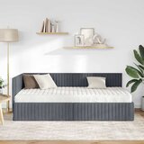  Kutni krevetni okvir s madracem 2 kom. Tamnosiva 100 x 200 cm | Shoptok.si