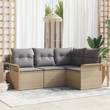  Sjedeća garnitura za vrt s pohranom 4 pcs Bež poliratan | shoptok.hr