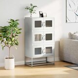 vidaXL Visoka deska Bela 68x39x123 cm Jeklo | Shoptok.si