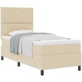 vidaXL krevet s kutijom s madracem krem boje 100x200 cm tkanina | shoptok.hr