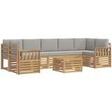  Set vanjskih sofa 8 pcs Bijela i svjetlosiva Poliester | shoptok.hr