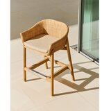 Kave Home Oblazinjen/iz ratana vrtni barski stol v naravni barvi Galea – | Shoptok.si