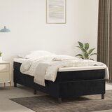 Maison Chic Box spring postelja - Vzmetna postelja z vzmetnico črn 90x190 cm žamet SL75, (21890183) | Shoptok.si