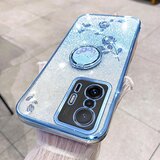 INORCO Za Xiaomi 11T 5G/11T Pro 5G TPU ovitek za telefon s cvetličnim ovitkom za telefon z nosorogovim stojalom, (22032975) | Shoptok.si