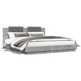 vidaXL Okvir kreveta s uzglavljem LED siva boja betona 180 x 200 cm | shoptok.hr