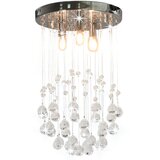 vidaXL Stropna svetilka s kristalnimi kroglicami srebrna okrogla 3xG9, (20618345) | Shoptok.si
