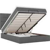  Otomanski krevet s madracem i LED tamnosivi 140x190 cm tkanine | shoptok.hr