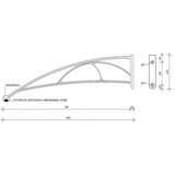 Nadstrešnica za vrata 82x120cm bela baza ploča bronza 6mm | Eponuda.com