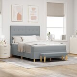 vidaXL Okvir kreveta s madracem i klupicom svijetlosiva 140x190 cm tkanina | shoptok.hr