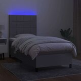  Box spring postelja z vzmetnico LED sv. siva 100x200 cm blago, (20789223) | Shoptok.si