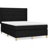  Box spring postelja z vzmetnico črna 140x200 cm blago, (20895531) | Shoptok.si