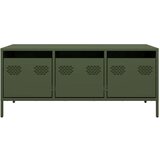 vidaXL Klubska mizica olivno zelena 101,5x50x43,5 cm valjano jeklo | Shoptok.si