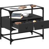 TV ormarić sa staklenom površinom crni 60 x 35 x 51 cm drveni | shoptok.hr