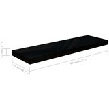 vidaXL Stenska polica visok sijaj črna 80x23,5x3,8 cm MDF | Shoptok.si