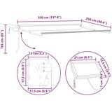 Ručna Ročna zložljiva senčnica z LED lučmi Bordo rdeča 3,5 x 2,5 m, (5000205469) | Shoptok.si