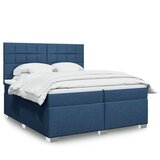 vidaXL Krevet s oprugama i madracem plavi 200 x 200 cm od tkanine Cijene