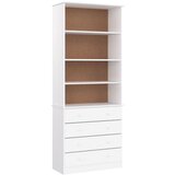 Maison Chic Knjižna omara - Knjižni regal s predali ALTA bela 77x35x186,5 cm trdna borovina, (21725704) | Shoptok.si