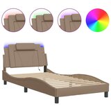  Okvir kreveta s LED svjetlom cappuccino 100x200 cm umjetna koža | shoptok.hr