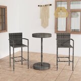  3-dijelni vrtni barski set od poliratana sivi | shoptok.hr