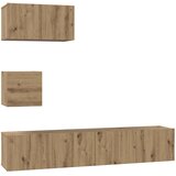  Set TV komoda 3 kom. Umjetnički hrast Konstruirano drvo Smeđa 80 x 30 x 30 cm | Shoptok.si