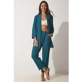  Women's Emerald Green Kimono with Pants and Knit Set