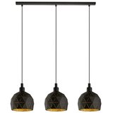 Eglo Viseča svetilka Eglo Roccaforte (3 x 40 W, 110 x 75 x 17 cm, E14, črno-zlata) | Shoptok.si