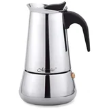 Talijanska Moka za Kavu Feel Maestro MR-1660-6 Crna Srebrna Nehrđajući Čelik 18/10 300 ml 6 Šalice