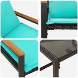  Kompleti pohištva z blazino 3 pcs Črna in turkizna Ratan, (5000301179) | Shoptok.si
