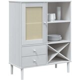  Komoda - Predalnik SENJA videz ratana bela 90x40x112 cm trdna borovina, (21719923) | Shoptok.si