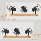 Nettlife Črna Stropna Svetilka s 3 Lučkami, Lesena, GU10, Retro Vintage Slog, Kovinska, Vrtljiva za 350°, (22110622) | Shoptok.si