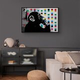  Slika - Banksy The Thinker Monkey 120x80 U crnom drvenom okviru | shoptok.hr