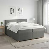  Boxspring krevet s madracem Tamnosiva 200 x 200 cm Tkanina | shoptok.hr