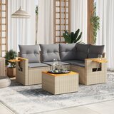 vidaXL 5-dijelni vrtni set sofa s jastucima bež od poliratana | shoptok.hr