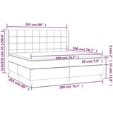  S oprugama i madracem tamnosivi 200 x 200 cm od tkanine | shoptok.hr
