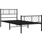Metalni okvir kreveta uzglavlje i podnožje crni 107x203 cm | shoptok.hr